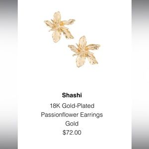 Shashi 18k Gold-plated Passionflower earrings - never worn